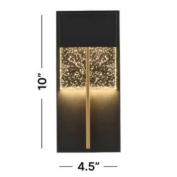 Crystal Glass & Black Finish LED Wall Sconce, W230D-B Series